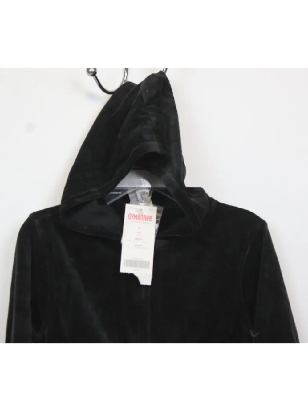 2006 Gymboree Family Portrait Black Velvet Hoodie sz 4 Bows Holiday Xmas Party